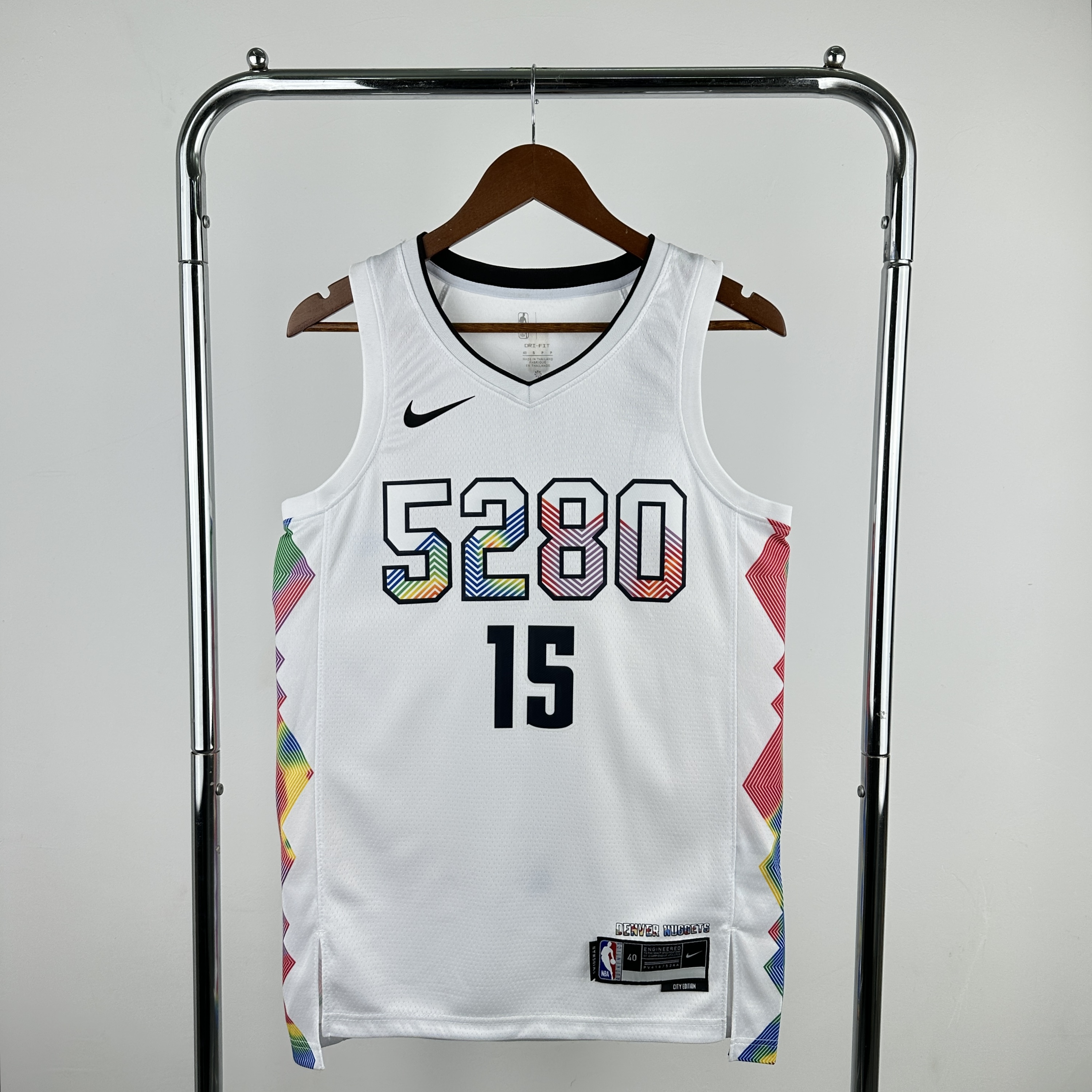 Men Denver Nuggets #15 Jokic White City Edition Season Nike 2025 NBA Jersey->denver nuggets->NBA Jersey